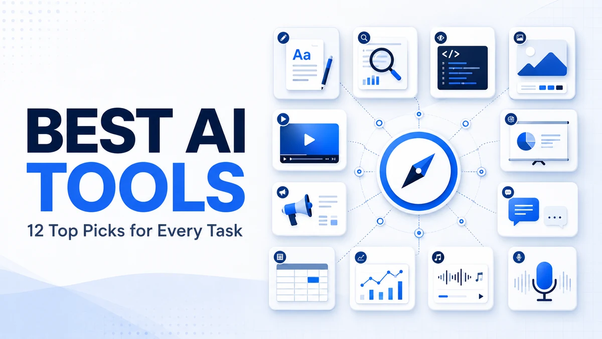 Best AI tools for writing, research, coding, images, video, presentations, marketing, and voice